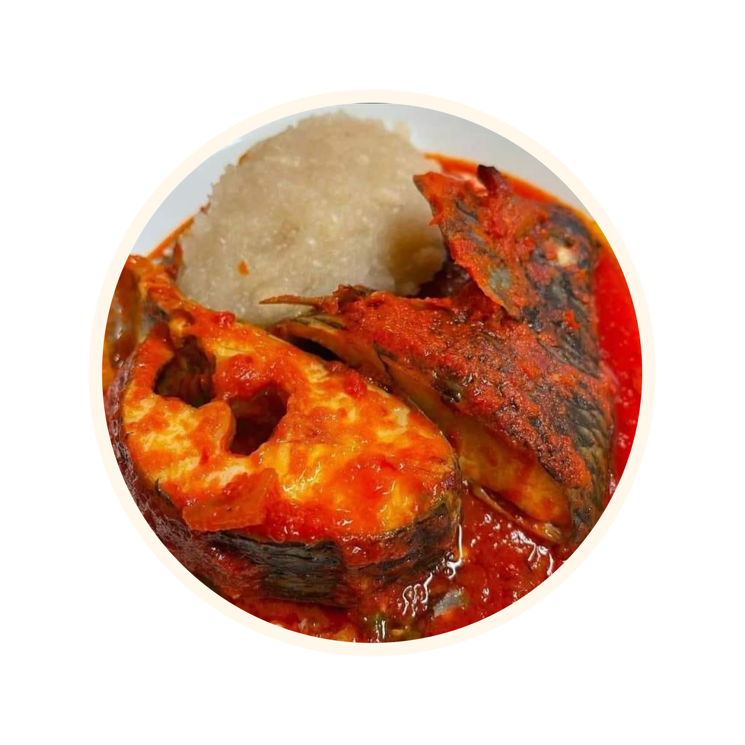 Nigerian Fish Stew with Pounded Yam, Eba, or Amala