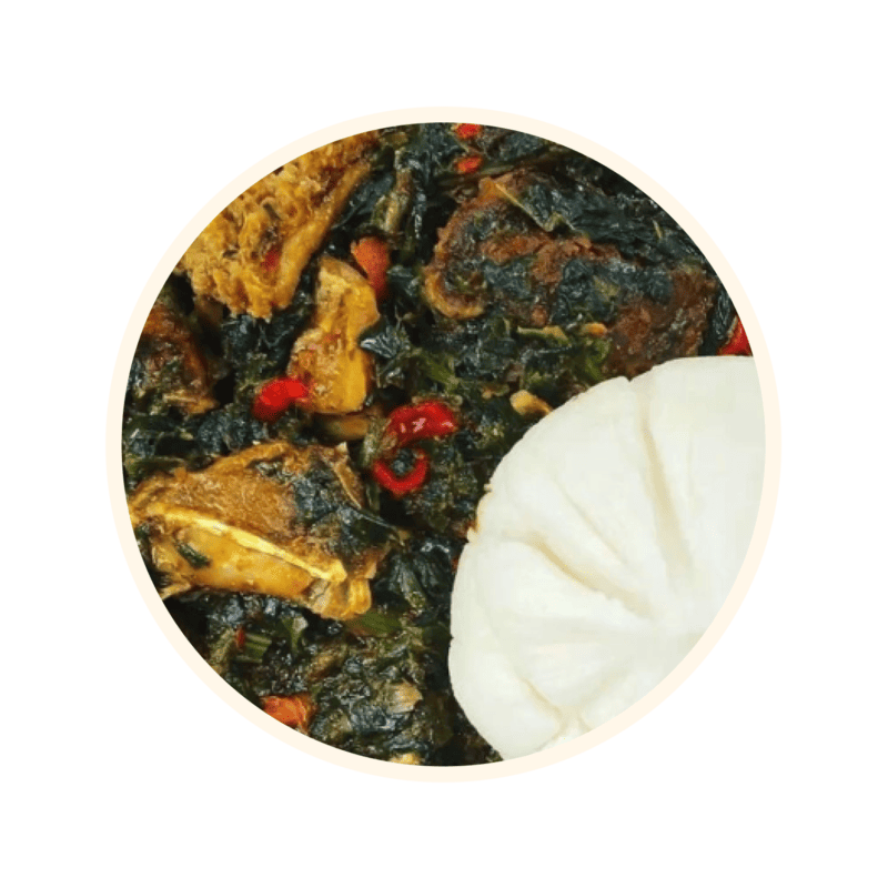 Vegetable Soup and Pounded Yam